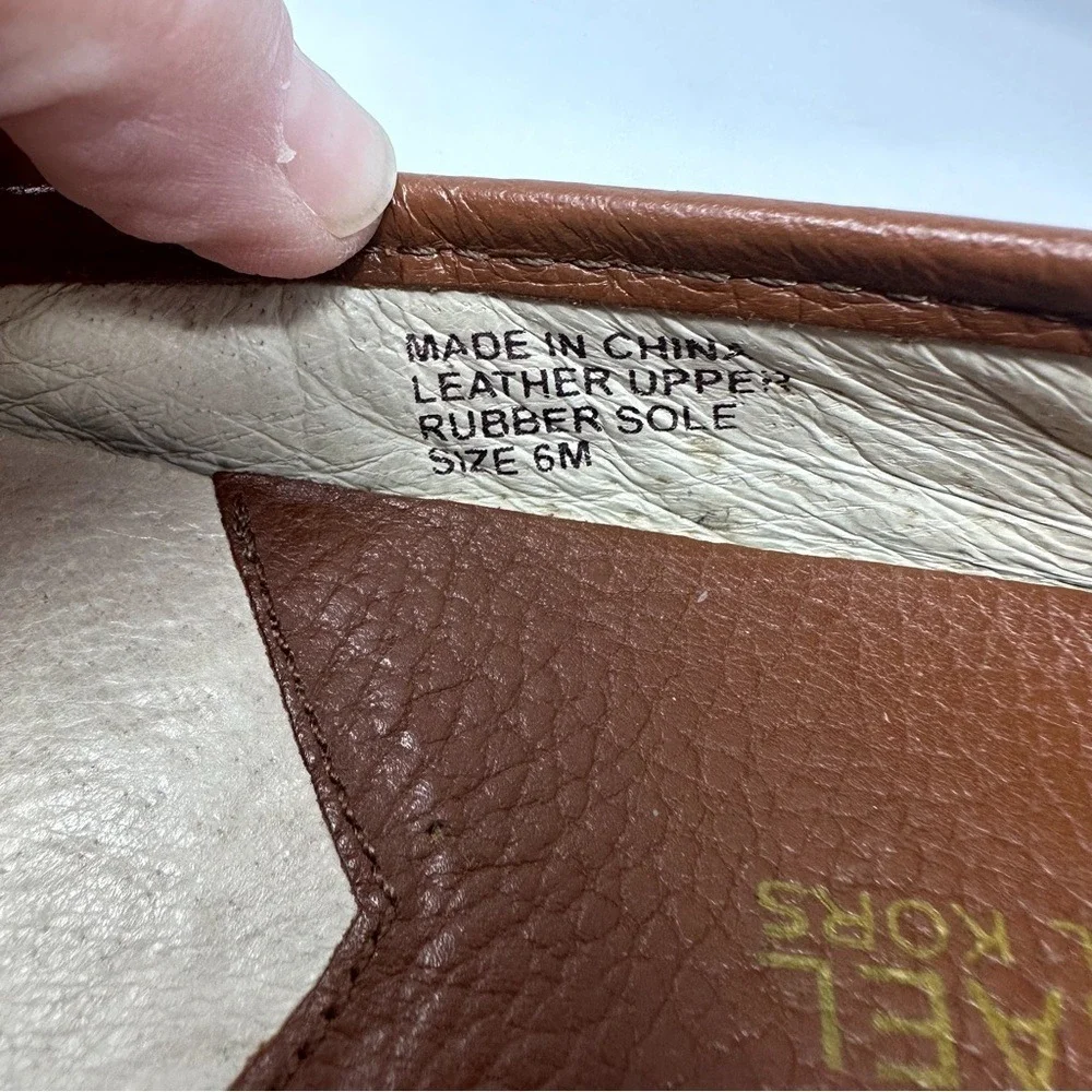MICHAEL KORS FULTON‎ LUGGAGE LEATHER FLATS 6